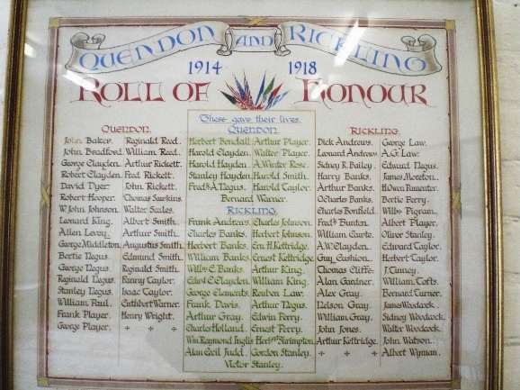 Roll of Honour  1914-18